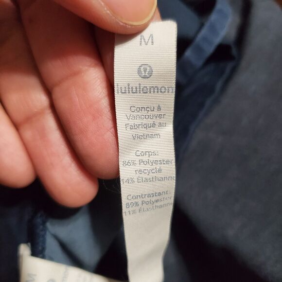 Lululemon Mens Drawstring Athletic Shorts Size Medium Navy Grey Casual Gym - Picture 9 of 16